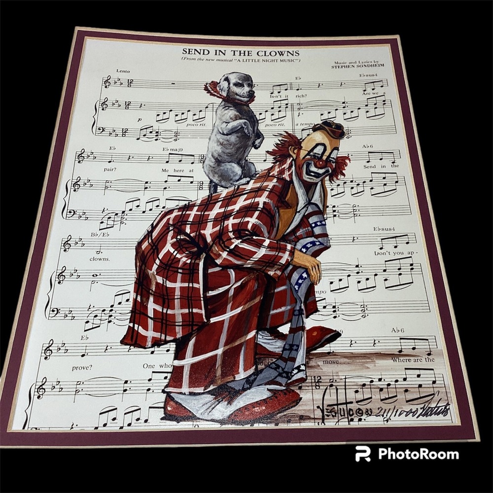 Betty Vestuto Signed Original Print 211/1000 "Send In The Clowns" 14x11